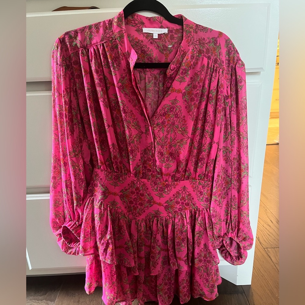 Small Olivaceous floral Mini Dress